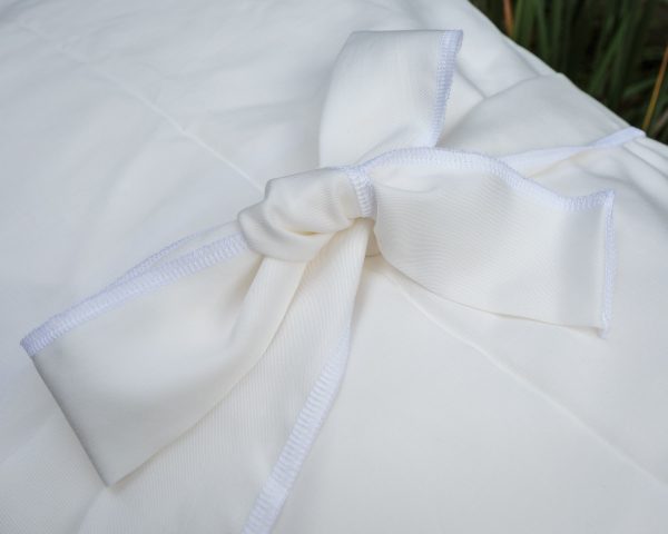 white silky natural sateen bamboo burial shroud